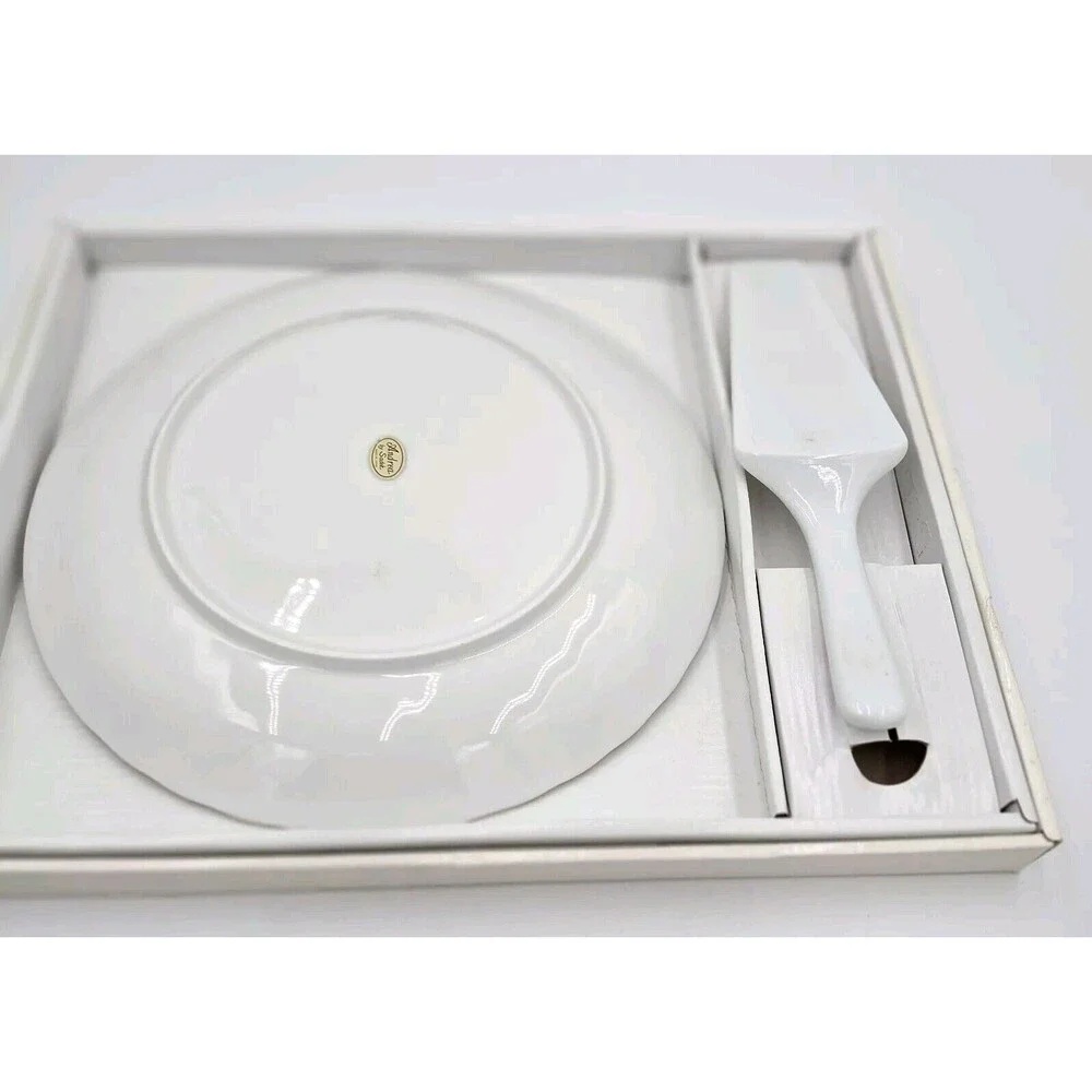 Andrea by Sadek Garden Splendor Cake Plate / Server Serving Set Porcelain 10.5
